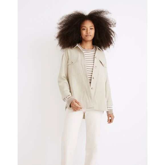 Madewell Waffleback Branner Cream Shirt Jacket XL - Picture 4 of 12